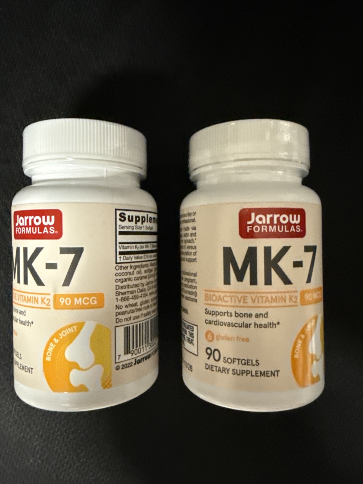 Jarrow Formulas MK-7 (Vitamin K2) 90mcg |90 Softgels Each | Exp 10/26 Bones X2