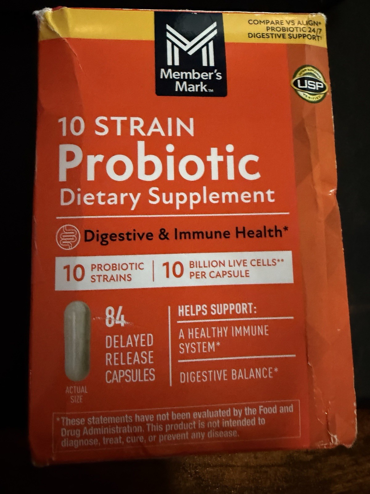 Members Mark 10 Strain Probiotic Dietary Supplement 84 Count 12/27 – 9/27