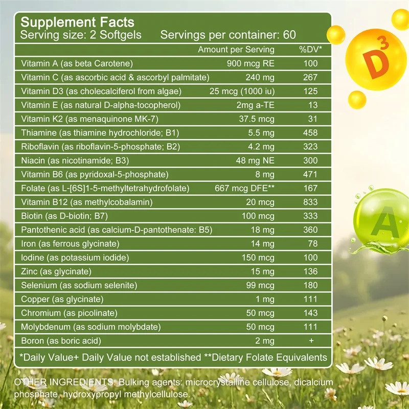 Multivitamins & Minerals 120pcs – Energy, Prostate, Skin and Eye Health