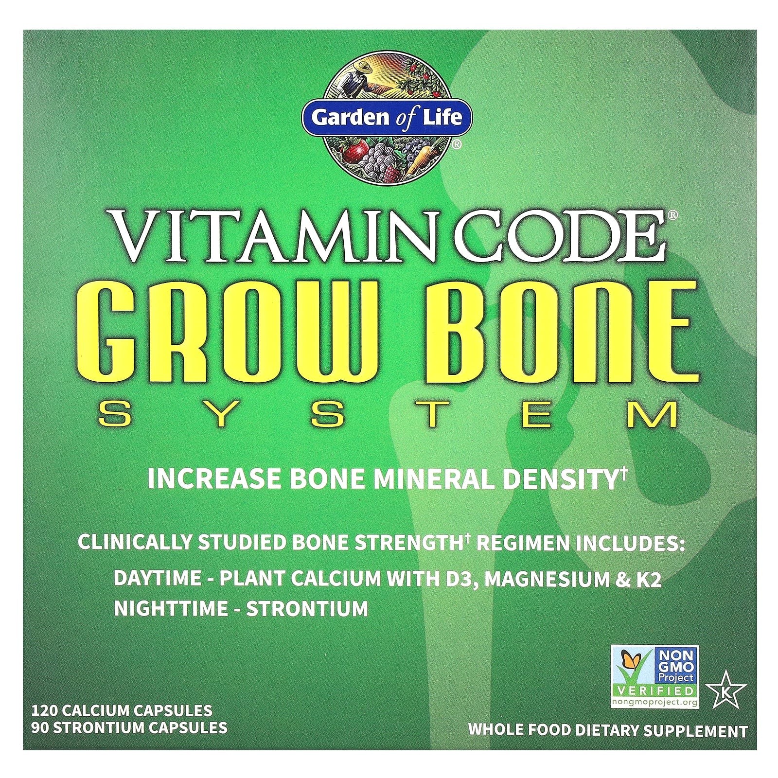 2 X Garden of Life, Vitamin Code, Grow Bone System, 2 Bottles