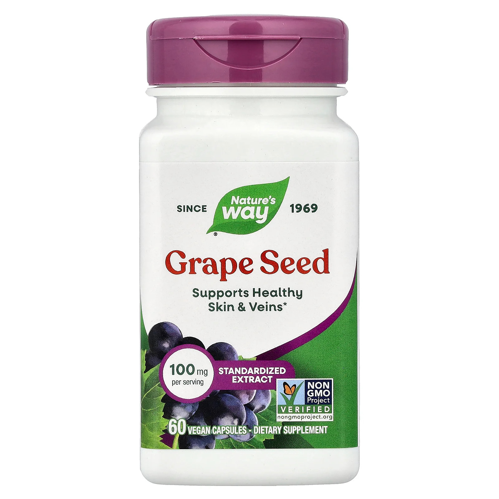 2 X Nature’s Way, Grape Seed, 100 mg, 60 Vegan Capsules