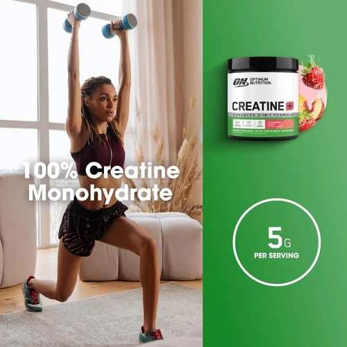 Optimum Nutrition Creatine Monohydrate Plus Powder Strawberry Peach 40 Servings