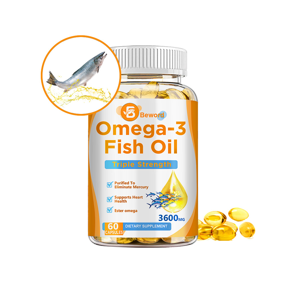 3600mg Omega 3 Fish Oil Capsules 3x Strength EPA & DHA, Highest Potency 60ct