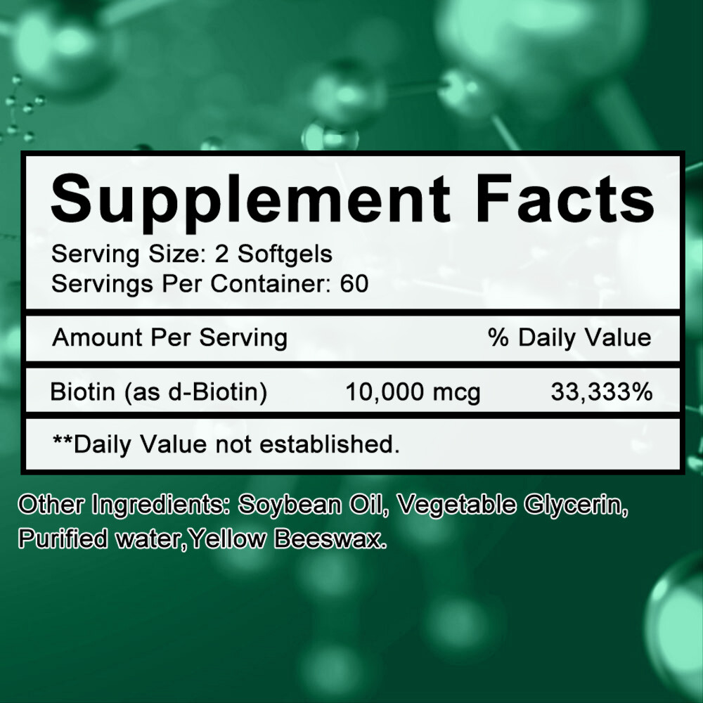 Vegan Biotin 10,000mcg Softgels – Max Strength Biotin Vitamin B7