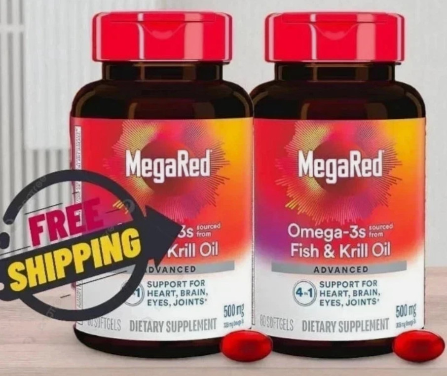 2 Pack – MegaRed Omega-3 Fish Oil + Krill Oil 500mg | 80 Softgel Each Best sale
