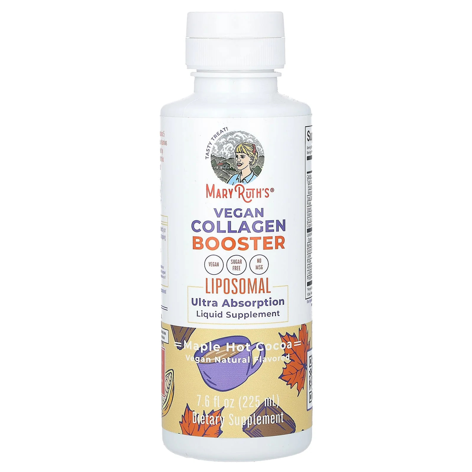 2 X MaryRuth’s, Vegan Collagen Booster Liposomal, Maple Hot Cocoa, 7.6 fl oz (2