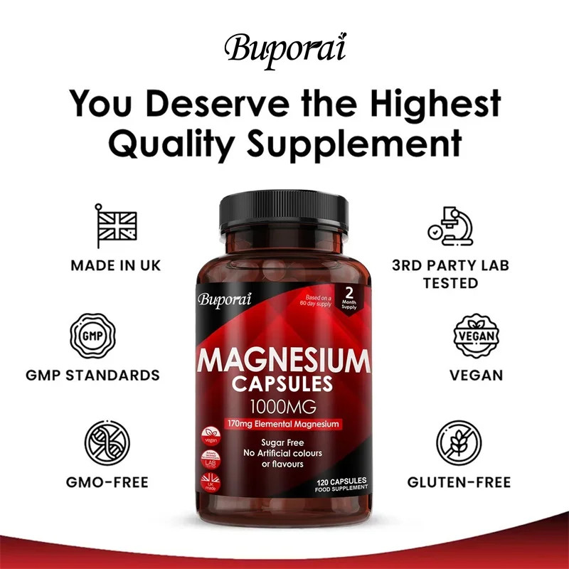 Magnesium 240pcs, Stress & Anxiety Relief, Supports Bone and Muscle Health
