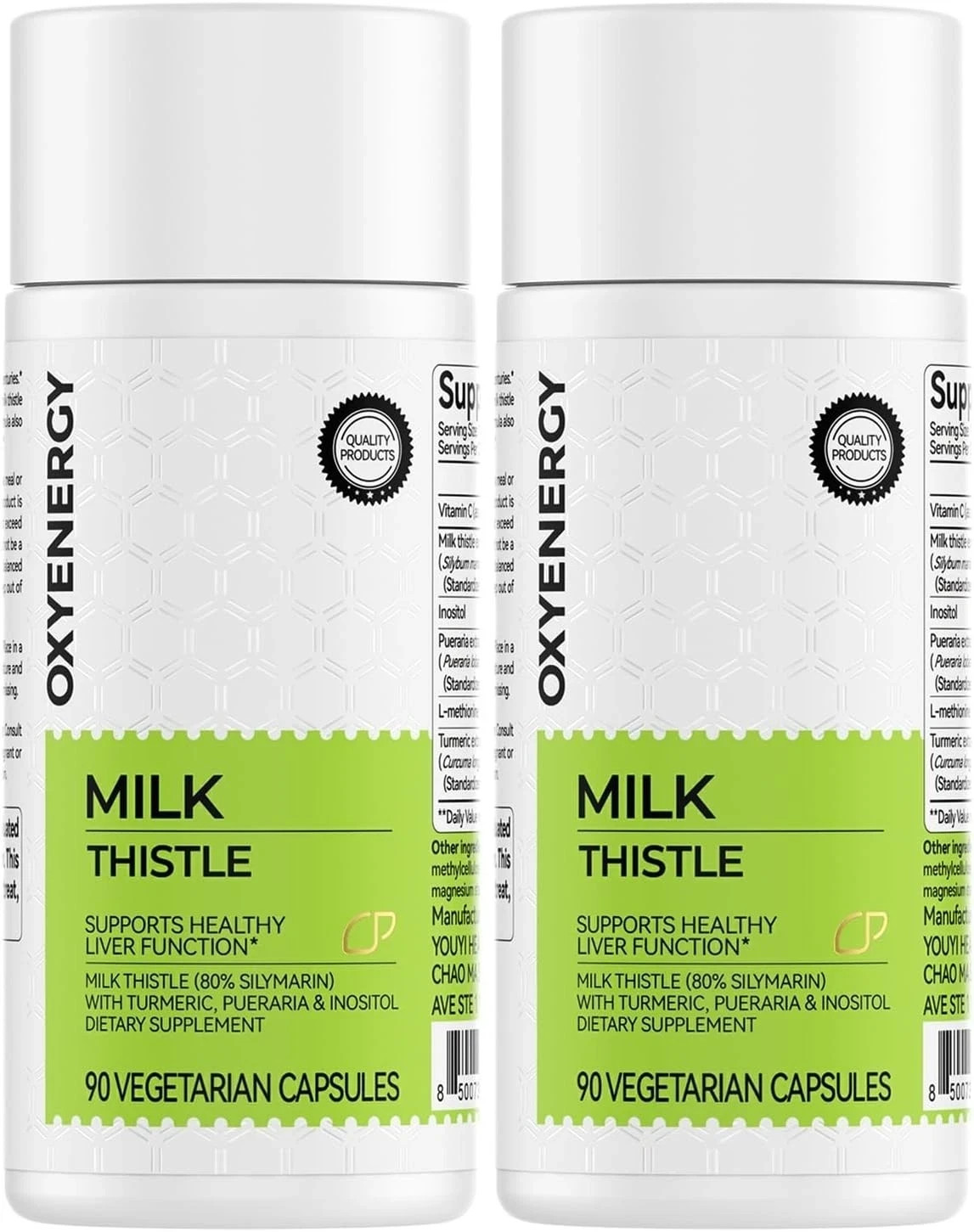 OxyEnergy Milk Thistle 2-Pack – 300mg, 180 Capsules – Liver Support