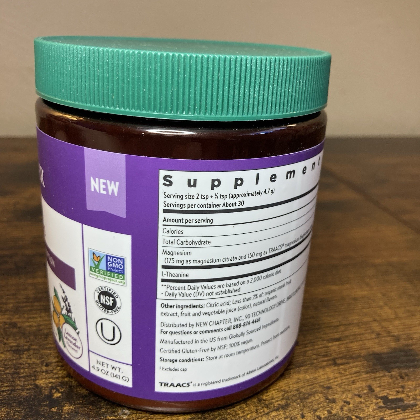 New Chapter Magnesium + L-Theanine Lemon Lavender 4.9oz