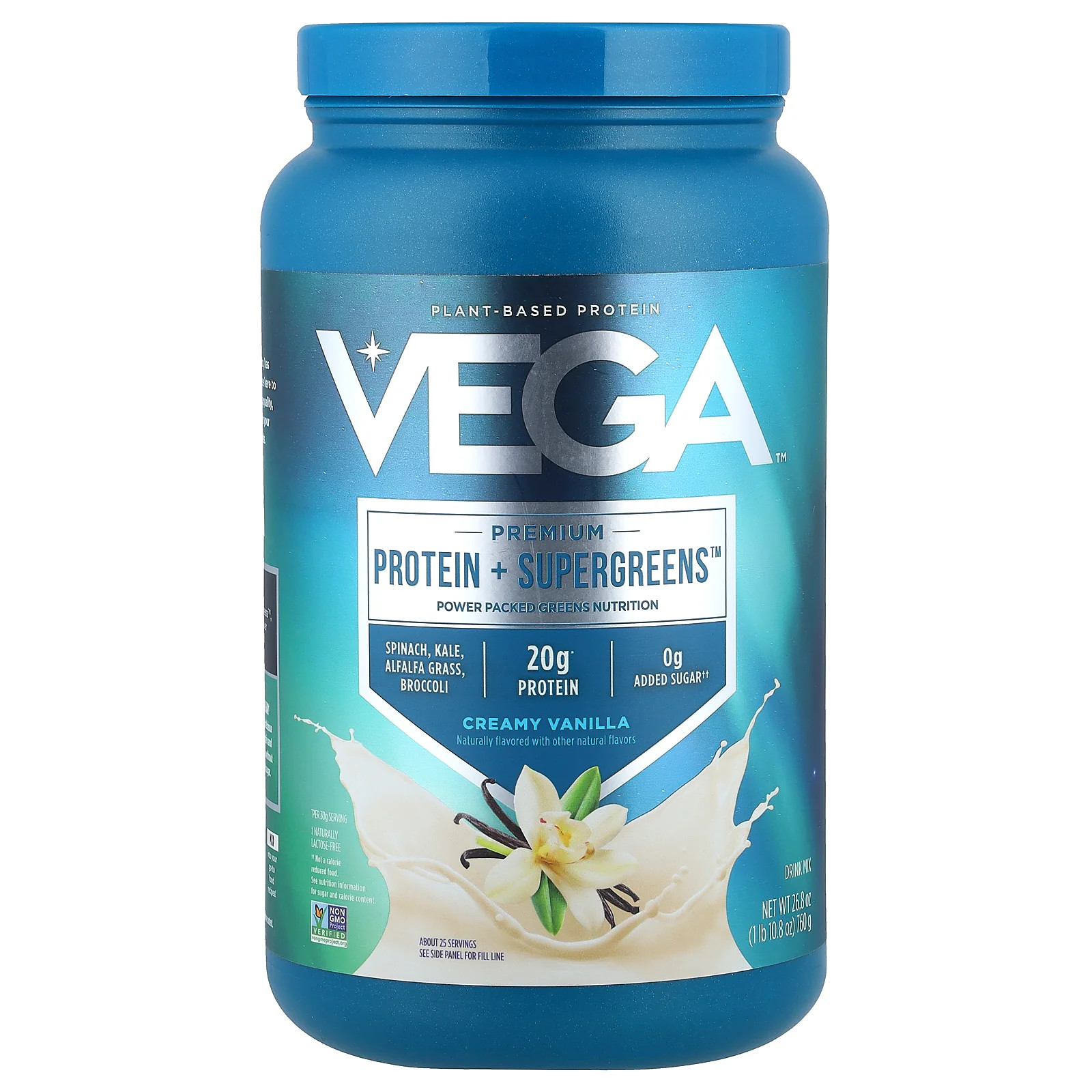 2 X Vega, Premium, Protein + Supergreens�, Creamy Vanilla, 1 lb 10.8 oz (760 g)