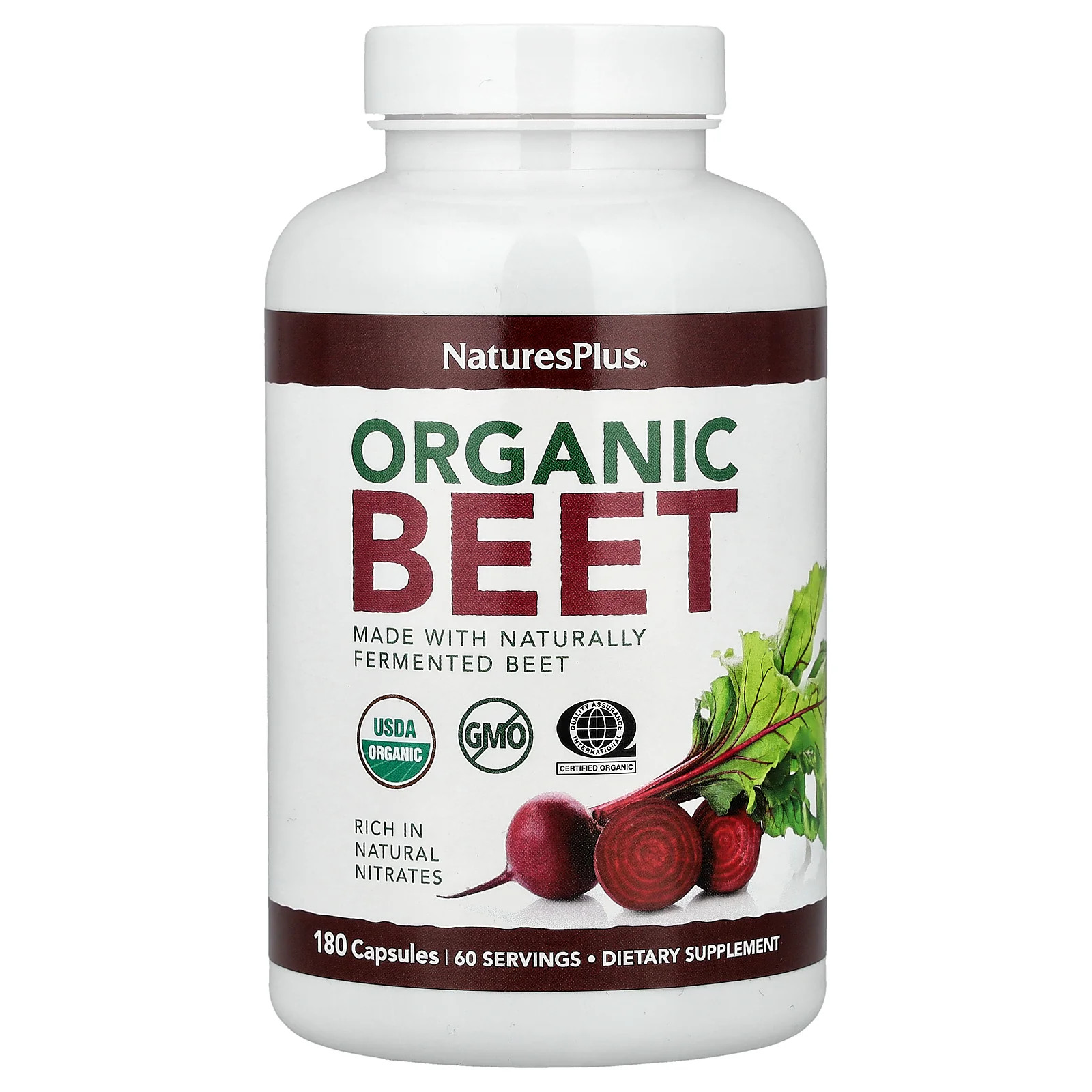 2 X NaturesPlus, Organic Beet, 180 Capsules (666 mg per Capsule)