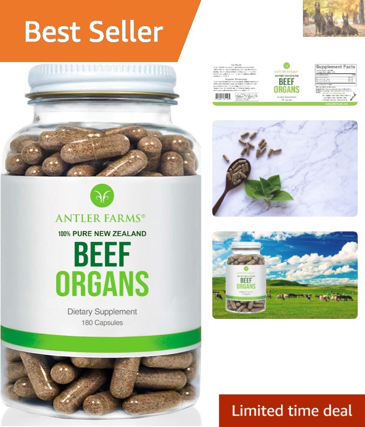 Nutrient-Dense Grass-Fed Beef Organs – 180 Capsules, Cold-Processed for Wellness