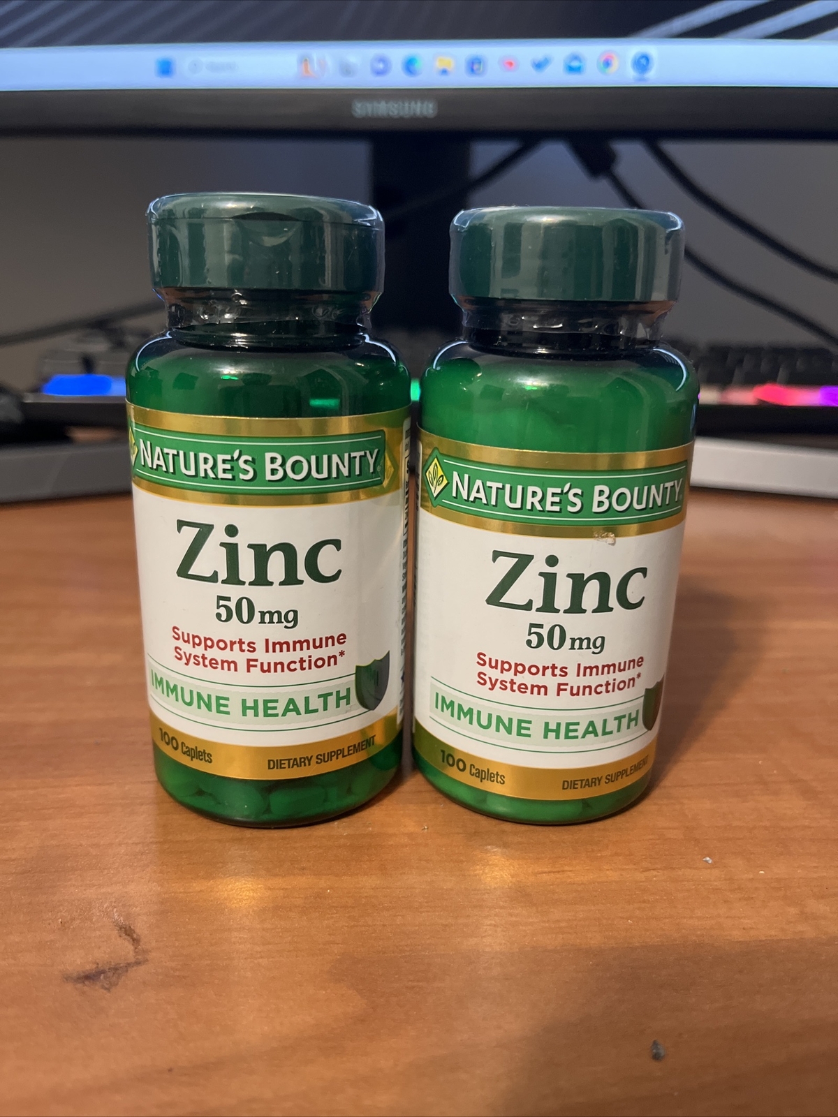 2 Pack ZINC 50 mg 200 Caplets (2×100), Vegetarian, Non-GMO, Immune Support NEW