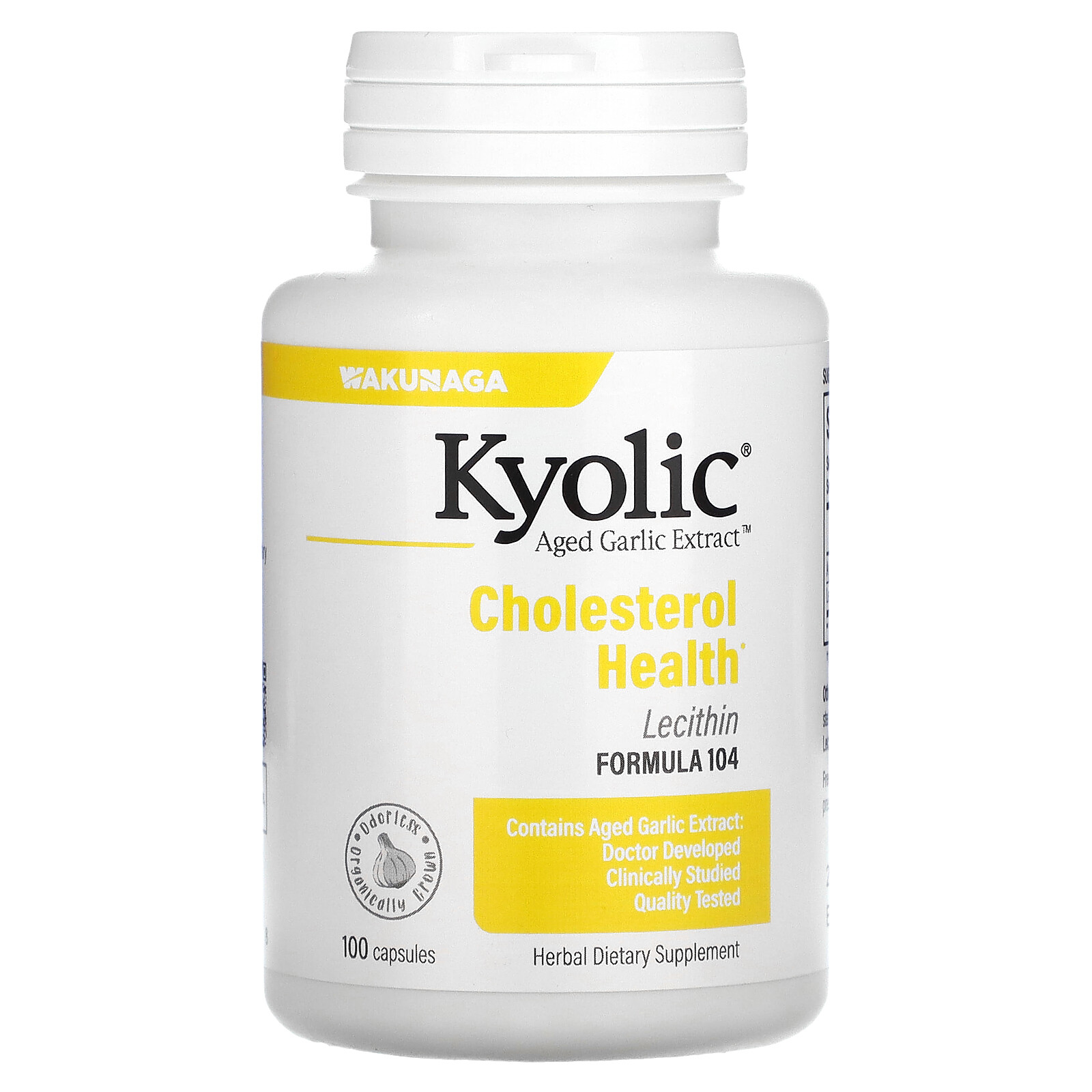 Aged Garlic Extract™, with Lecithin, Cholesterol Health, 100 Capsules