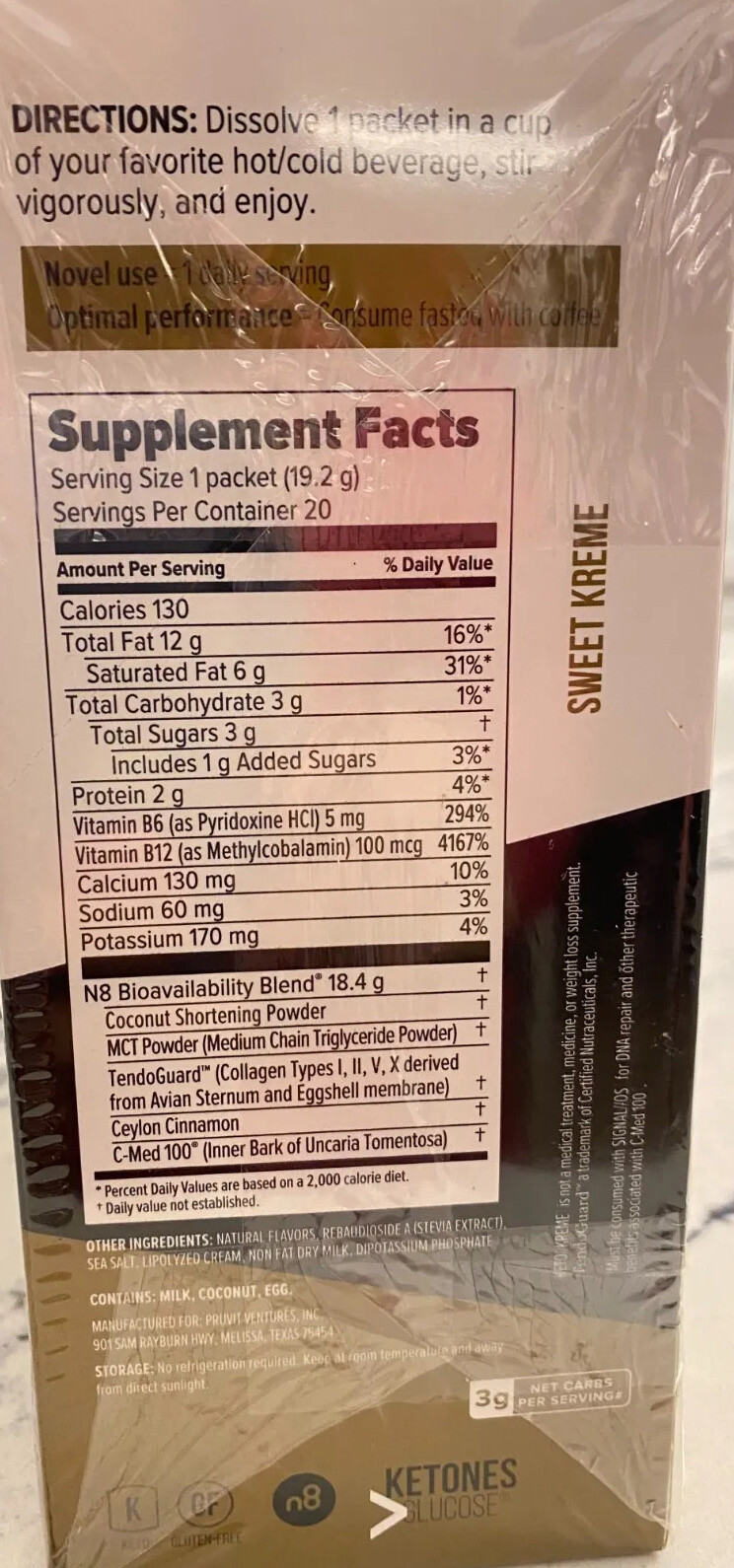 🔥 Pruvit Keto Coffee Kreme Ketones 3, 5, 7, 10, 20 pk YOU PICK