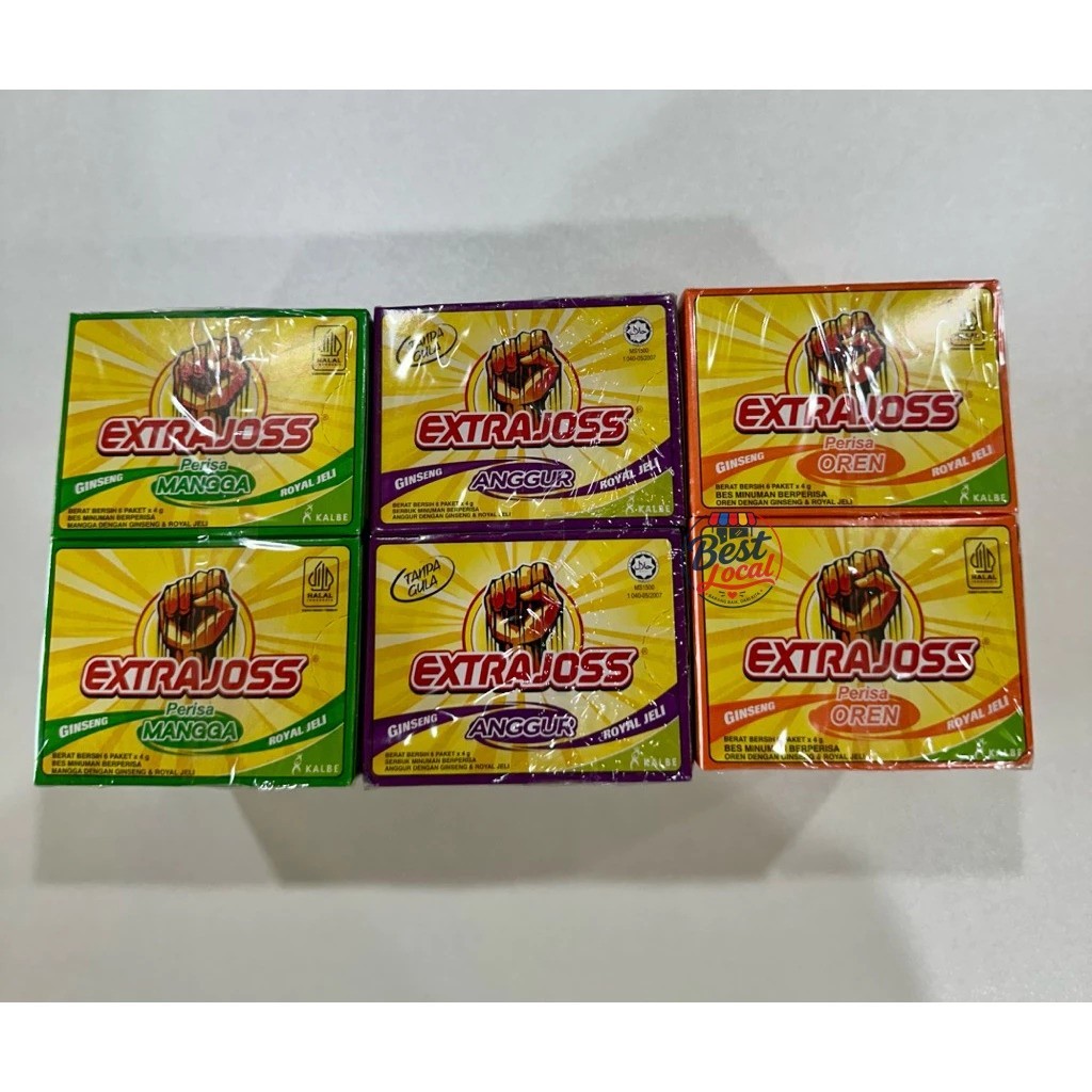 NEW EXTRA JOSS – 10 Boxes (120 SACHETS) GRAPE/MANGO/ACTIVE HALAL