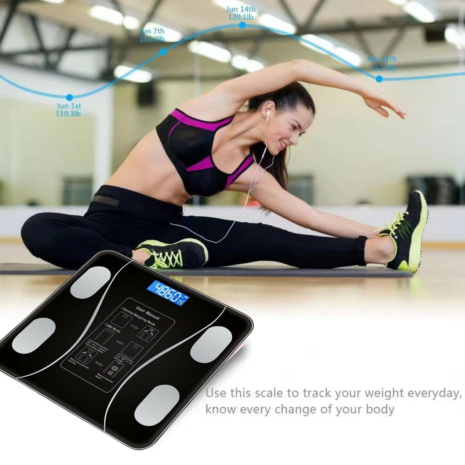 Smart Scale For Body Weight BMI Bluetooth Body Fat Scale Digital Bathroom Scale