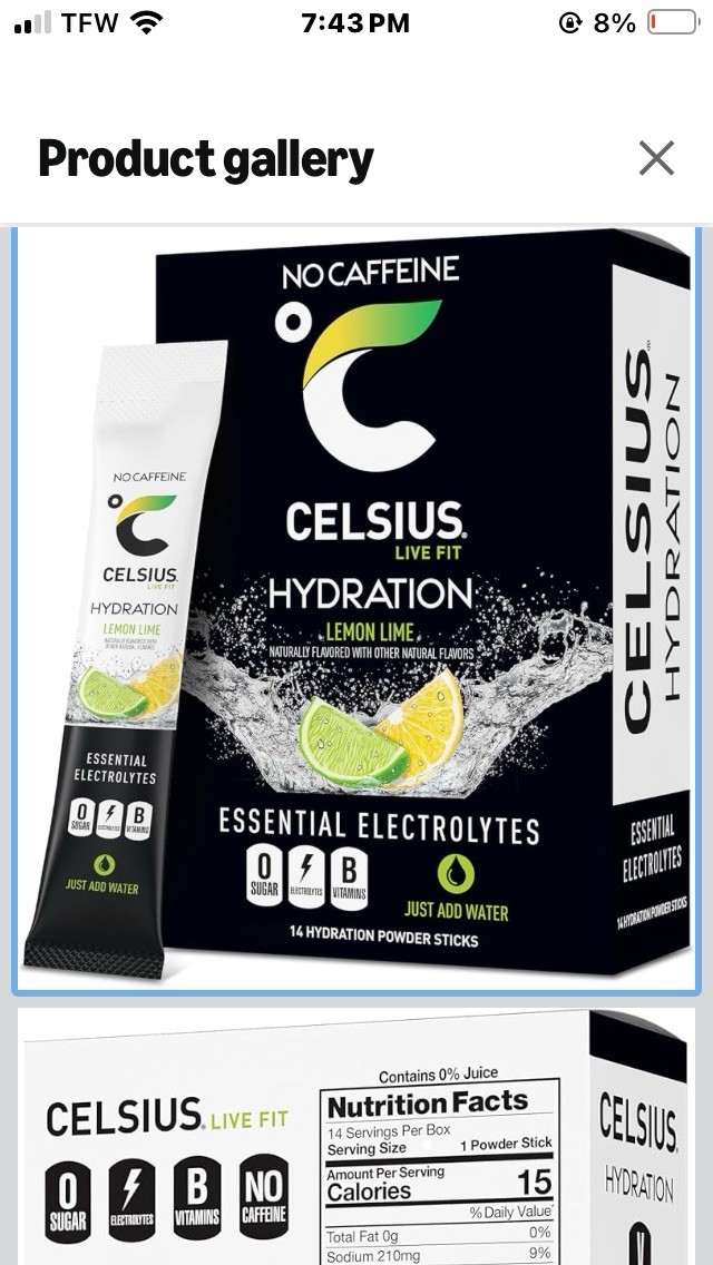 CELSIUS HYDRATION LEMON LIME SUGAR FREE ELECTROLYTE HYDRATION DRINK MIX 14 PACK
