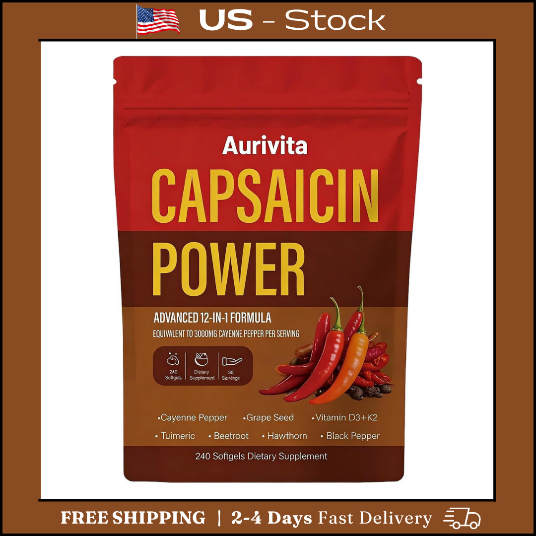 Capsaicin Power, Capsaicin Softgels, Cayenne Pepper & Beetroot Extracts with V