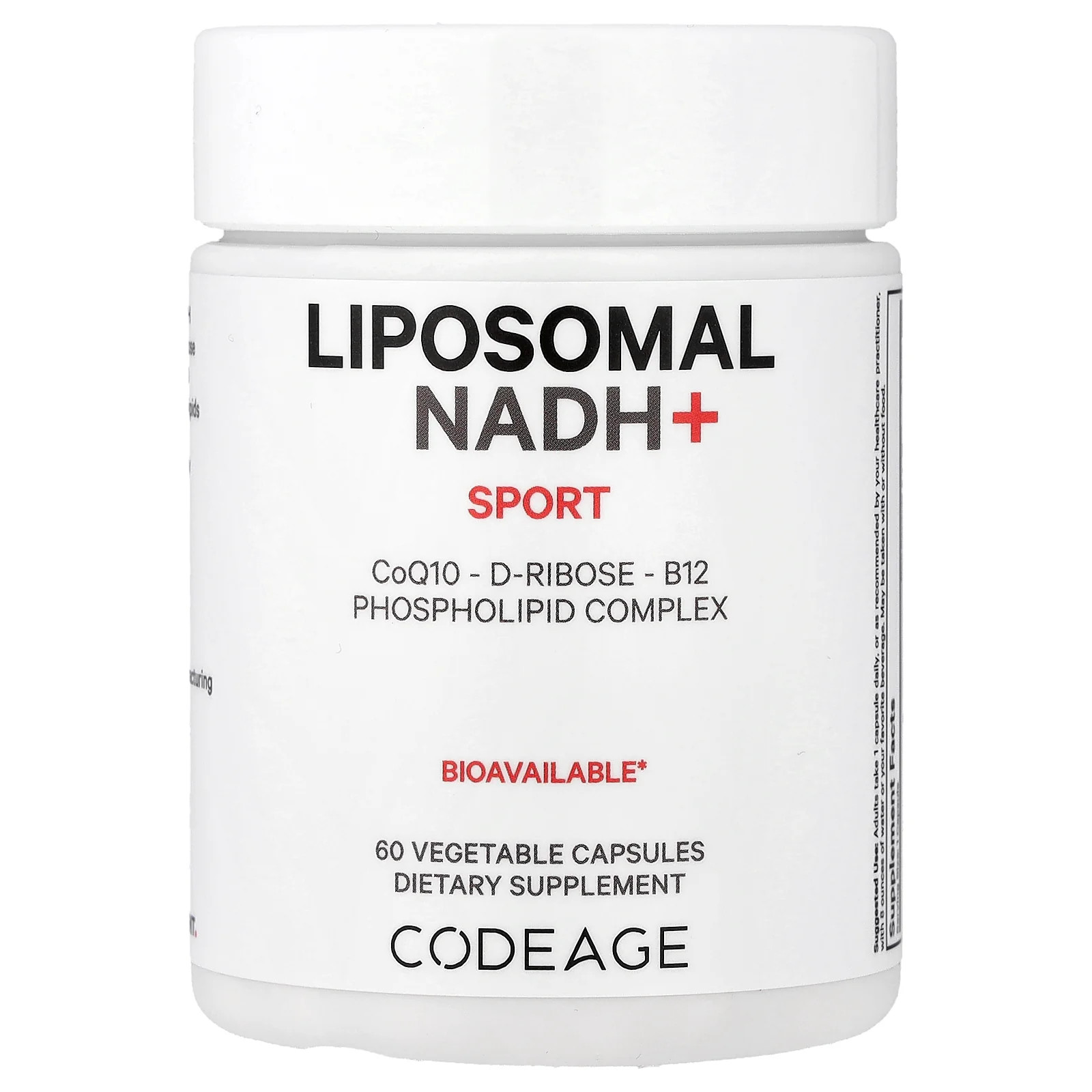 2 X Codeage, Sport, Liposomal NADH+, 60 Vegetable Capsules