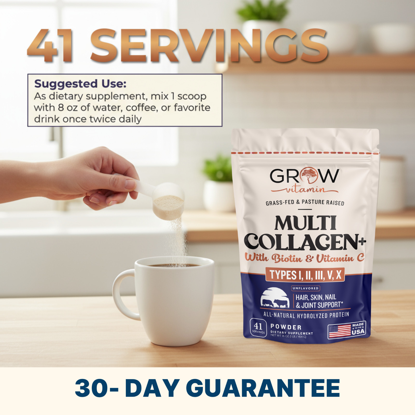 Live Conscious Collagen Peptides Hair, Skin, Nail & Joint Support – 41 SERVINGS