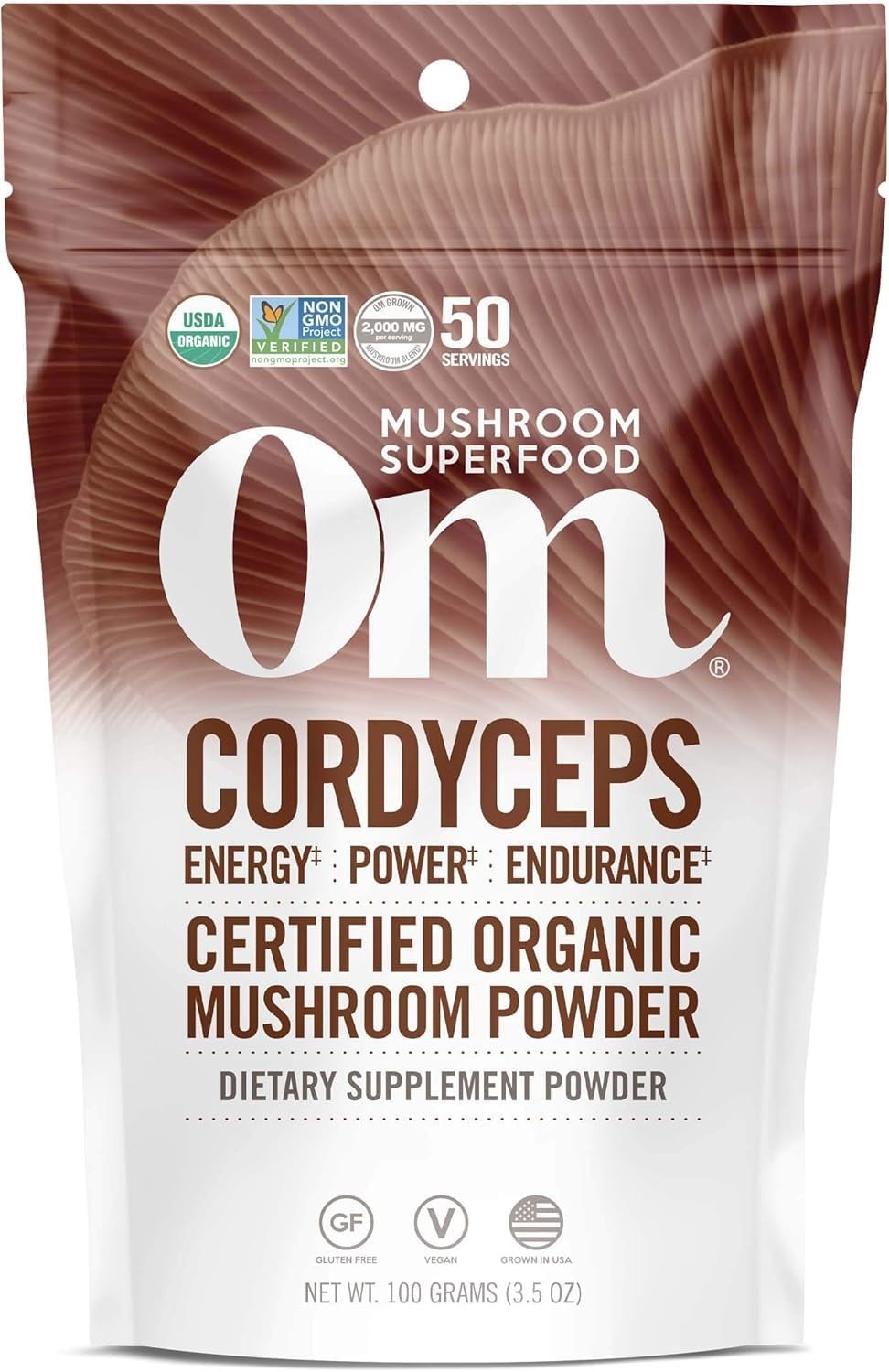 OM MUSHROOM Cordyceps Organic Mushroom Powder 3.5oz