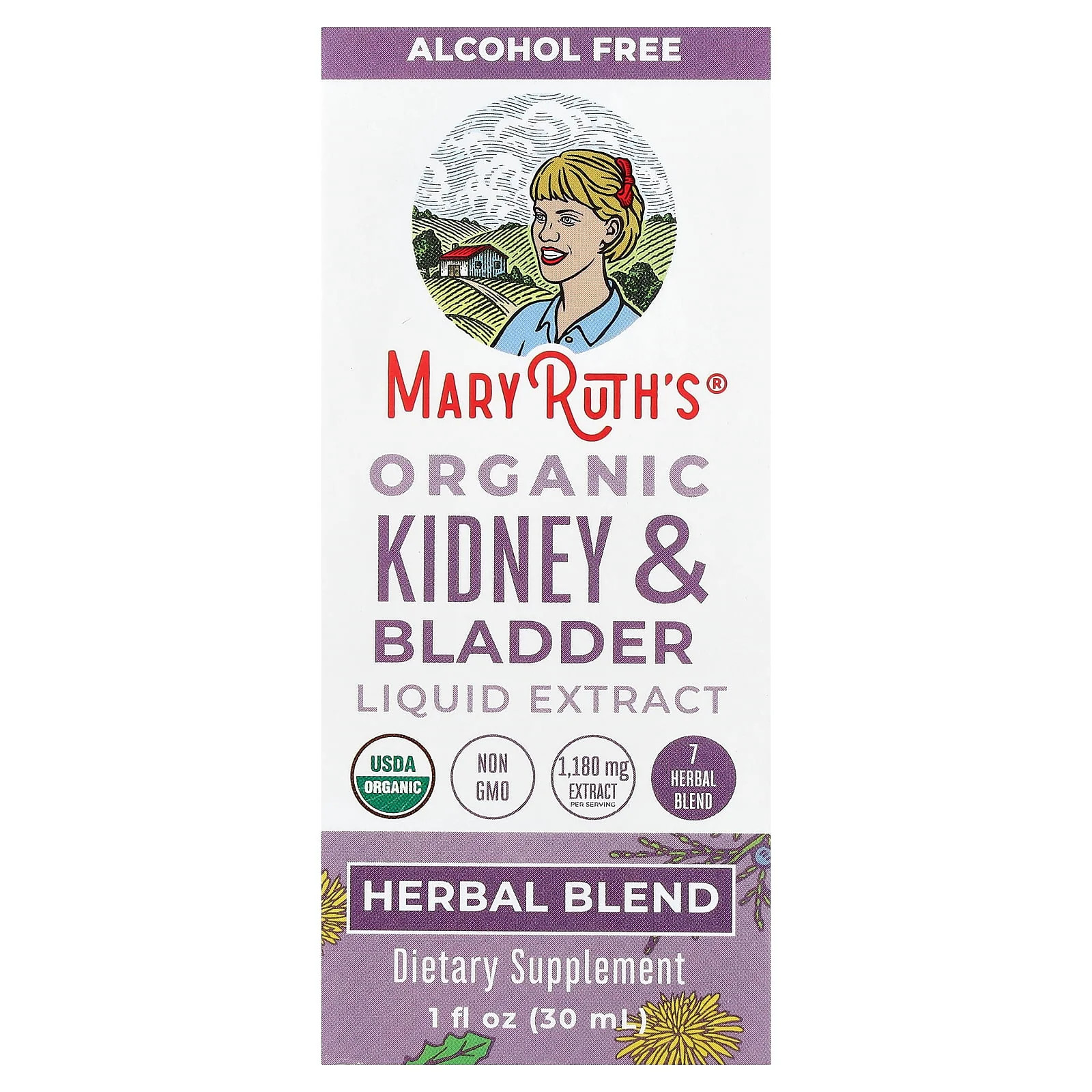 2 X MaryRuth’s, Organic Kidney & Bladder Liquid Extract, Alcohol Free, 1 fl oz