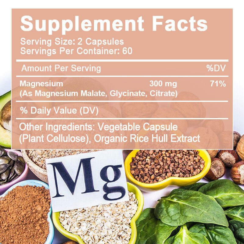 Triple Magnesium Complex 300Mg – Improves Sleep, Energy and Immune Support 120PC