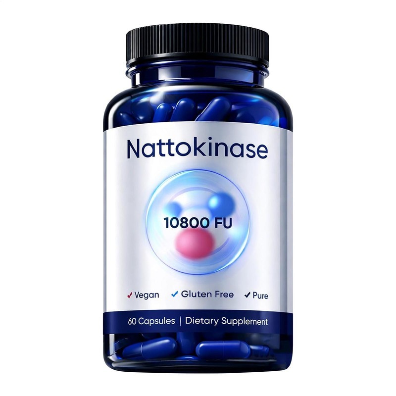 1 PACK Nattokinase 10800 FU Organic Vegan Dietary Supplement 60 Capsules