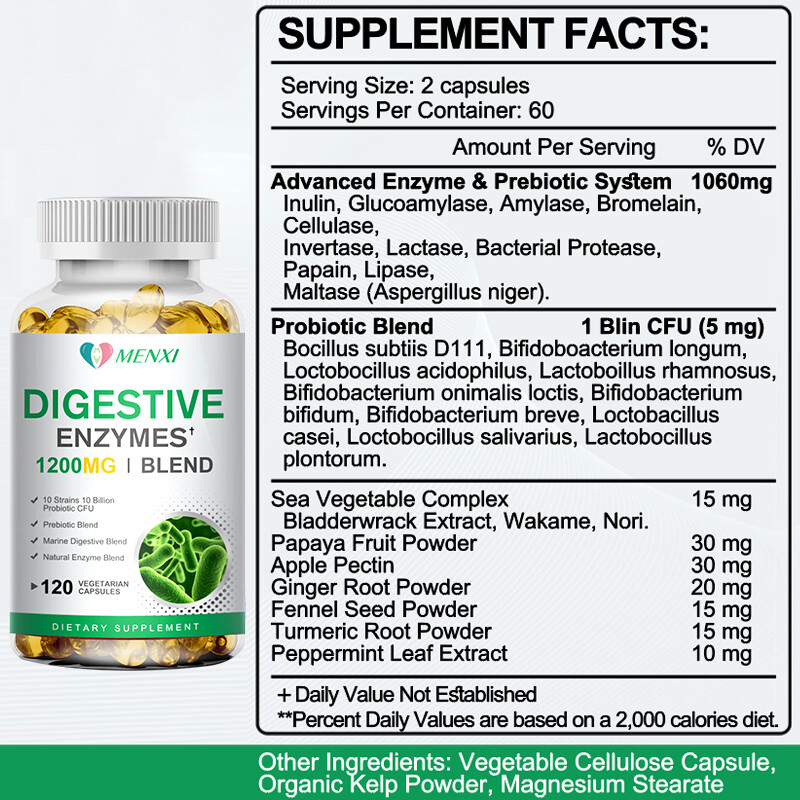 2×120pc Enzyme Matrix Capsules – Bloating Relief & Nutrient Absorption Amplifier