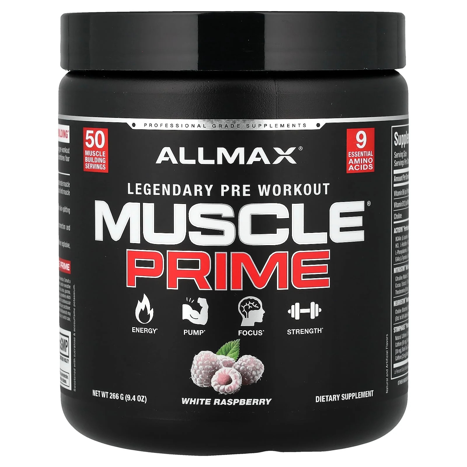 2 X ALLMAX, Muscle Prime�, Legendary Pre-Workout, White Raspberry, 9.4 oz (266