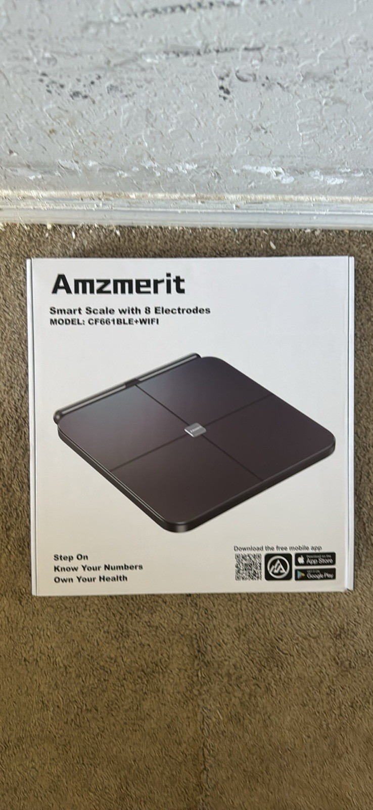 Amzmerit Body Fat Scale 8 Electrodes Digital Bluetooth/Wi‑Fi Black CF661BLE+WIFI