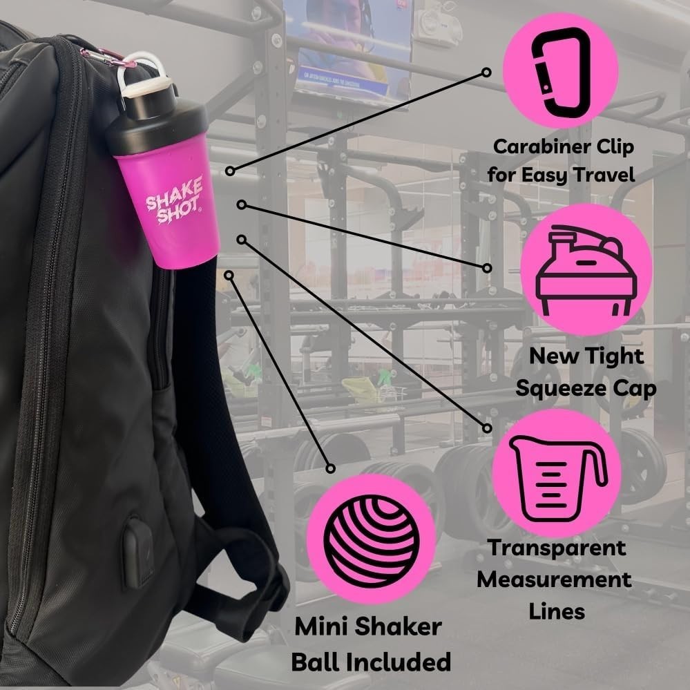 Leak-Proof Mini Shaker Bottle in Pink – Ideal for Creatine & Small Scoop Powders