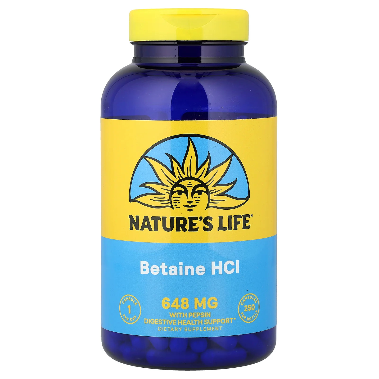 2 X Nature’s Life, Betaine HCl, 648 mg, 250 Capsules