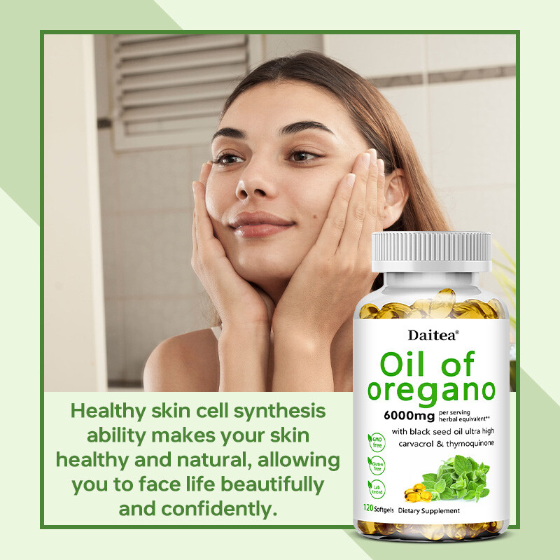 Oil of Oregano 6000mg with Black Seed Oil Supplement for Immune Health