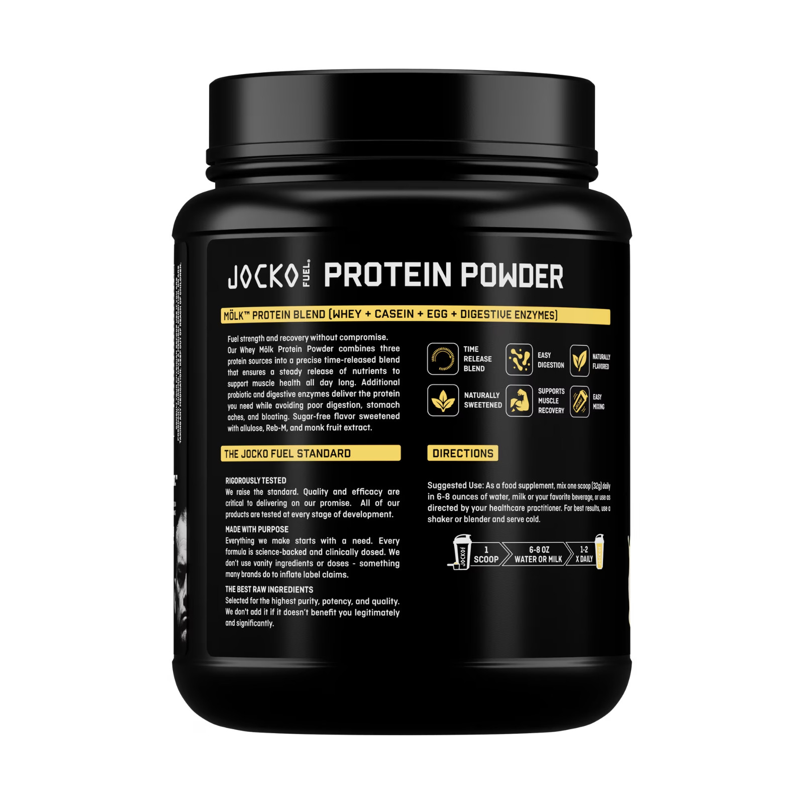 Jocko Fuel Whey Protein Powder Vanilla 22g Protein Probiotic No Sugar 18 Serving