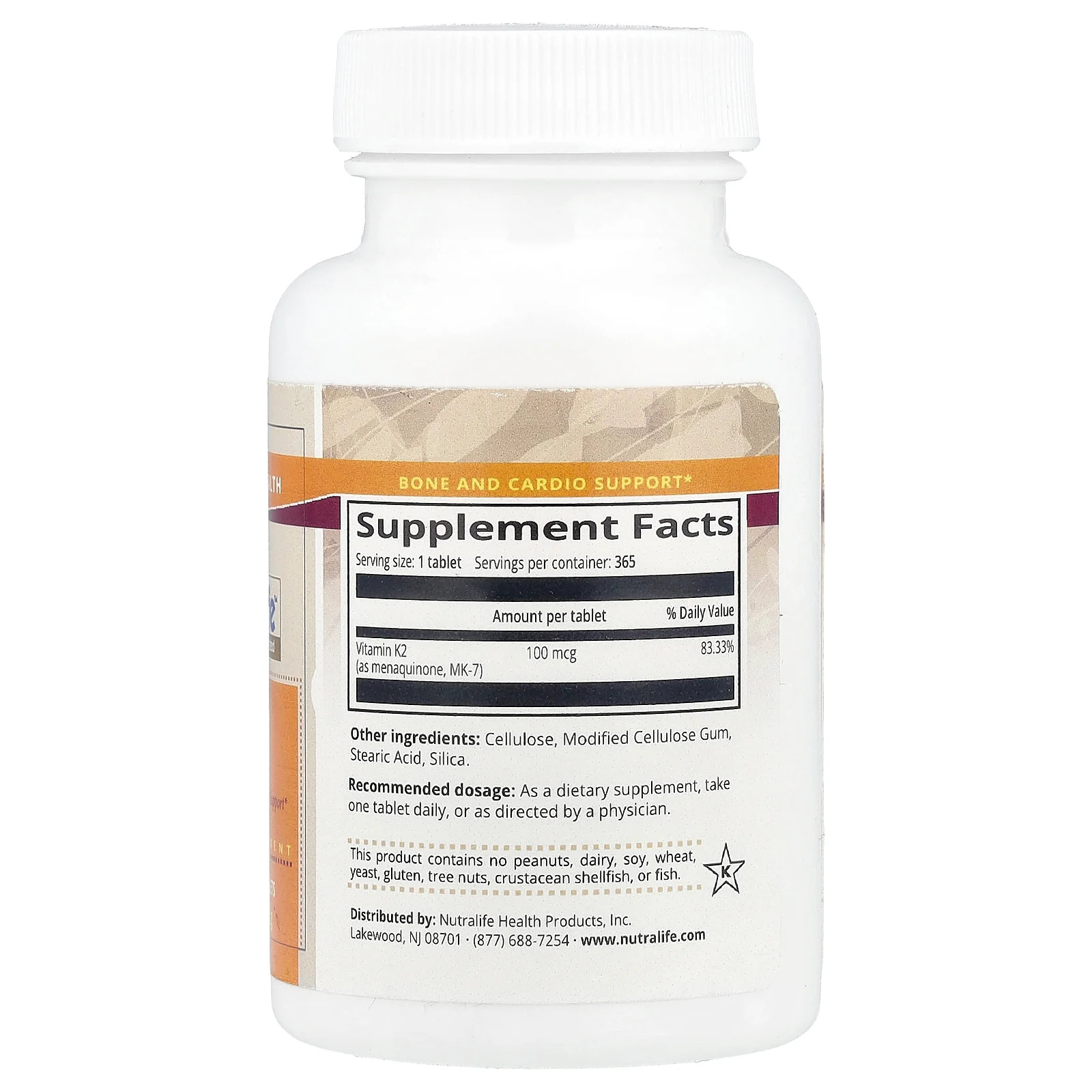 2 X NutraLife, MK7 Vitamin K2, 100 mcg, 365 Tablets