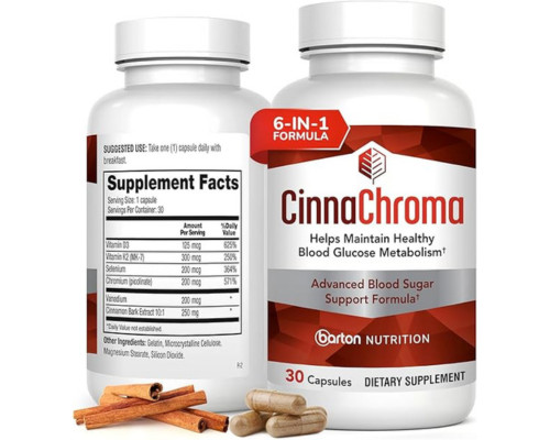 CinnaChroma Capsules – Cinnamon Supplements with 10:1 Extract Chromium, Vanadium
