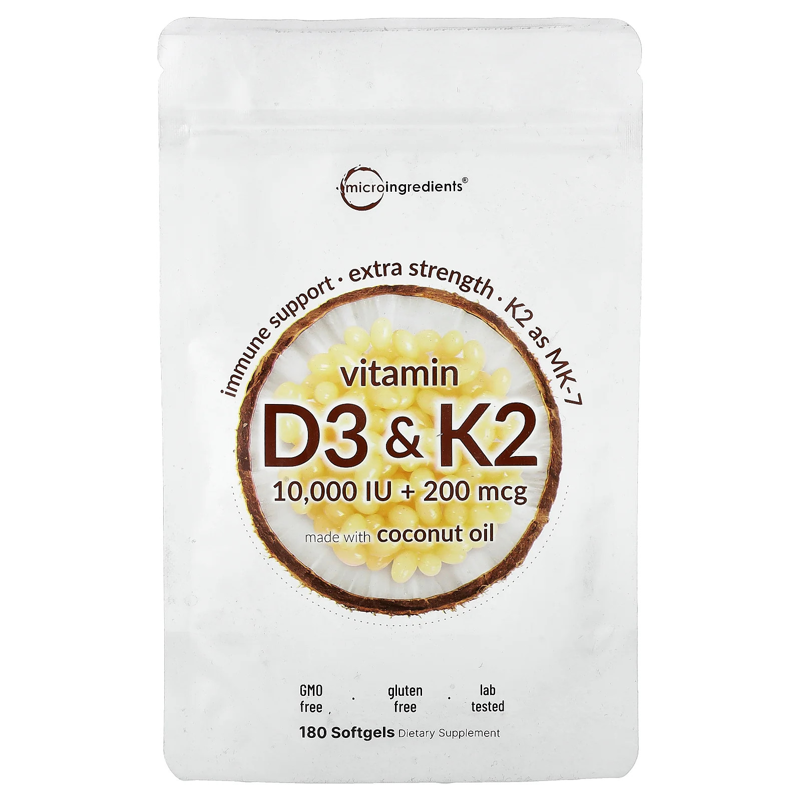 2 X Micro Ingredients, Vitamin D3 & K2, 180 Softgels