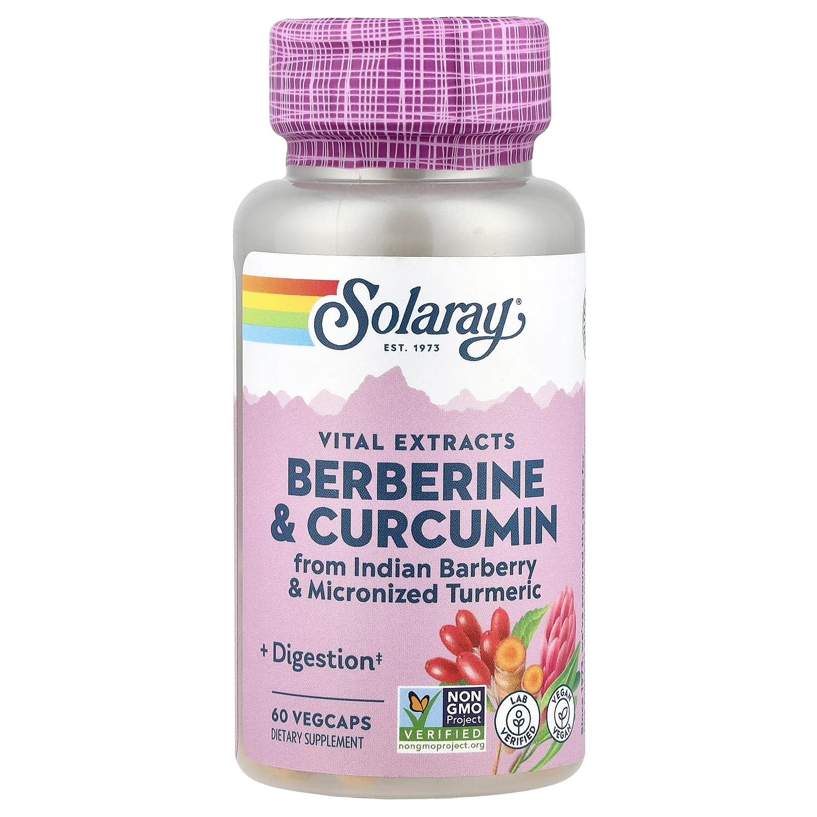 2 X Solaray, Vital Extracts, Berberine & Curcumin, 60 VegCaps