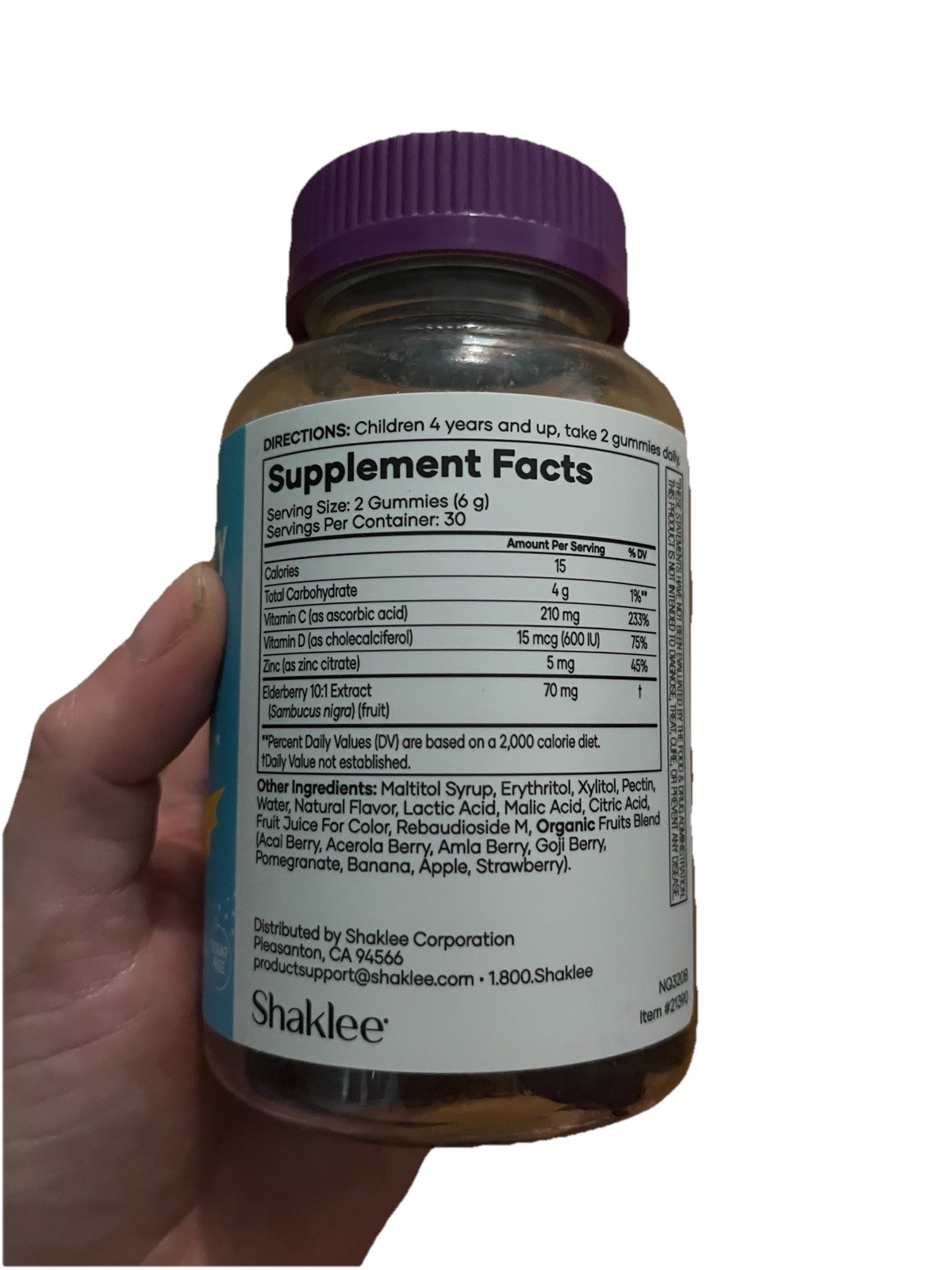 Shaklee Kids Super Immunity Gummies Cherry Sugar-Free 60 ct