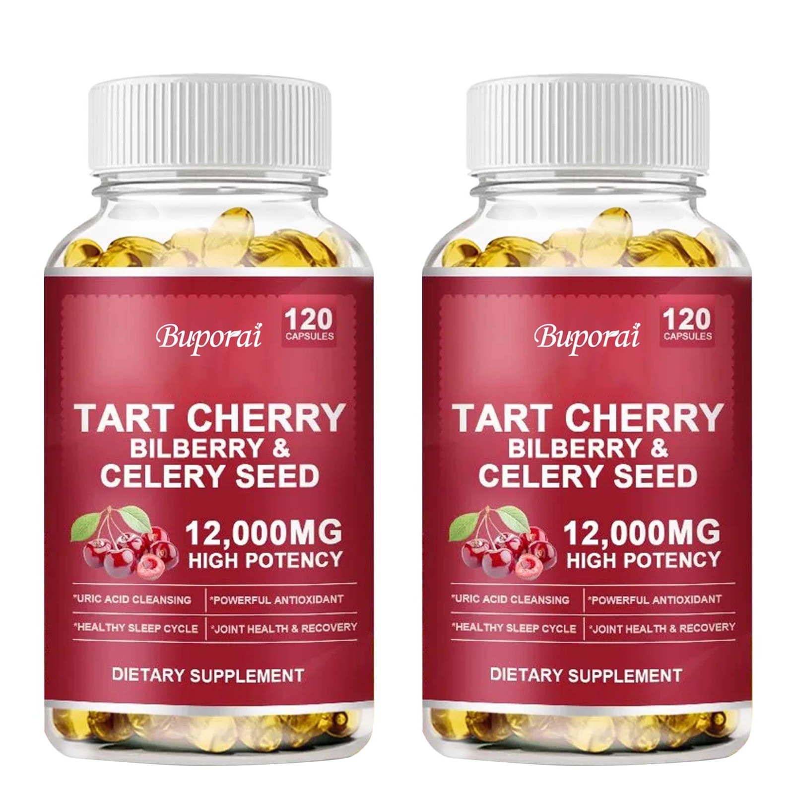 Tart Cherry Bilberry 240pcs, Uric Acid Cleansing, Joint Health, Muscle Recovery