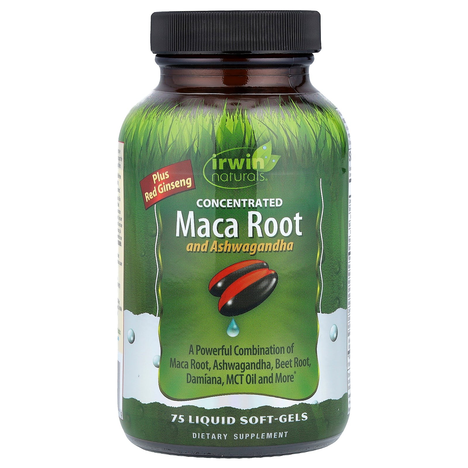 2 X Irwin Naturals, Concentrated Maca Root and Ashwagandha, 75 Liquid Soft-Gels