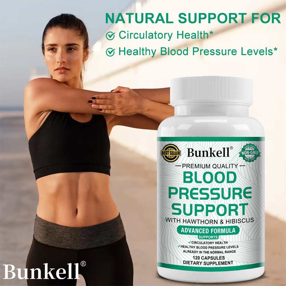 Healthy Blood Pressure Supports, w/Hawthorn + Garlic Power Extract