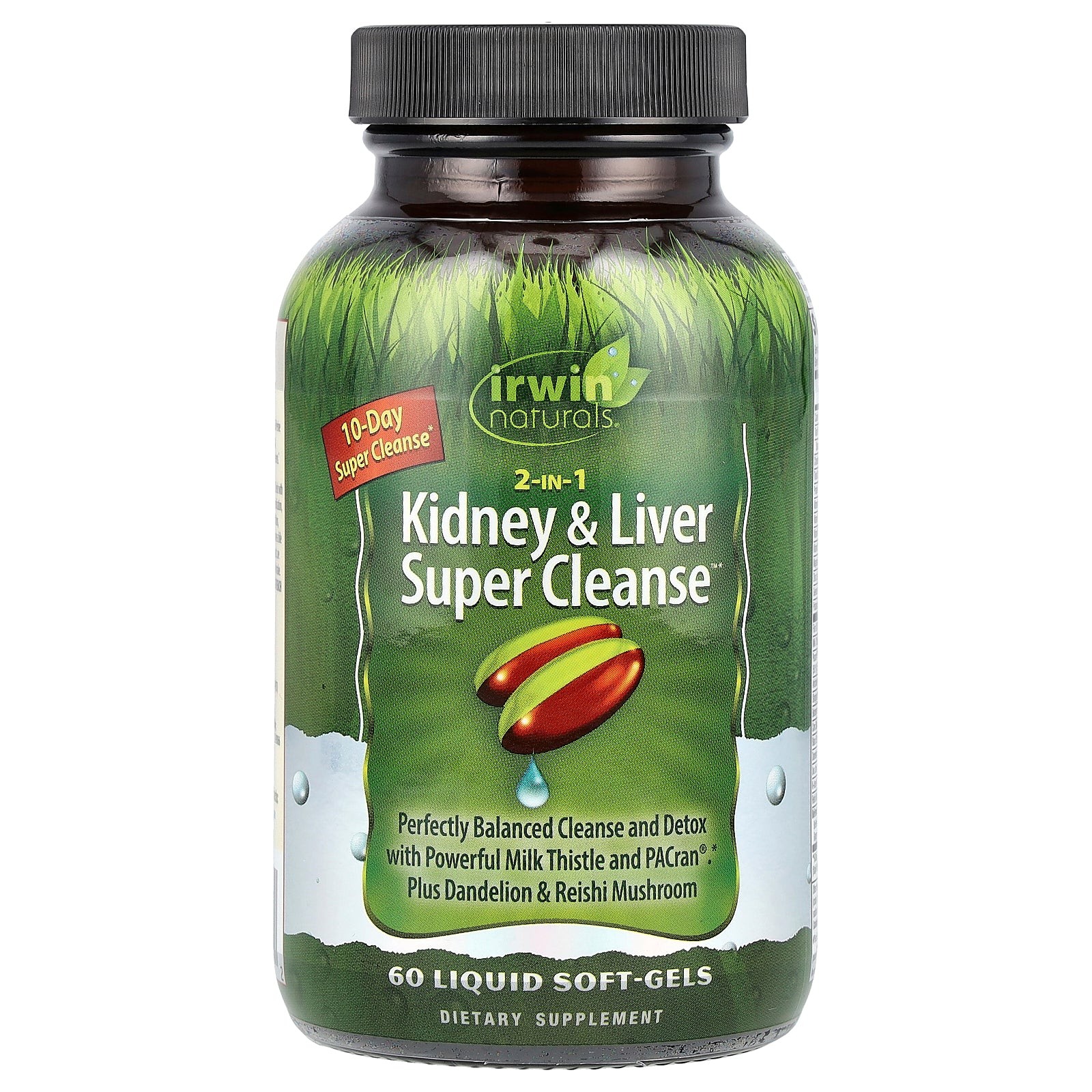 2 X Irwin Naturals, 2-In-1 Kidney & Liver Super Cleanse�, 60 Liquid Soft-Gels