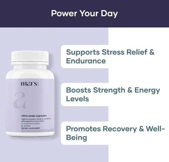 Mars Nitric Oxide Boost Support Capsules 60ct FS, Pack of 5.