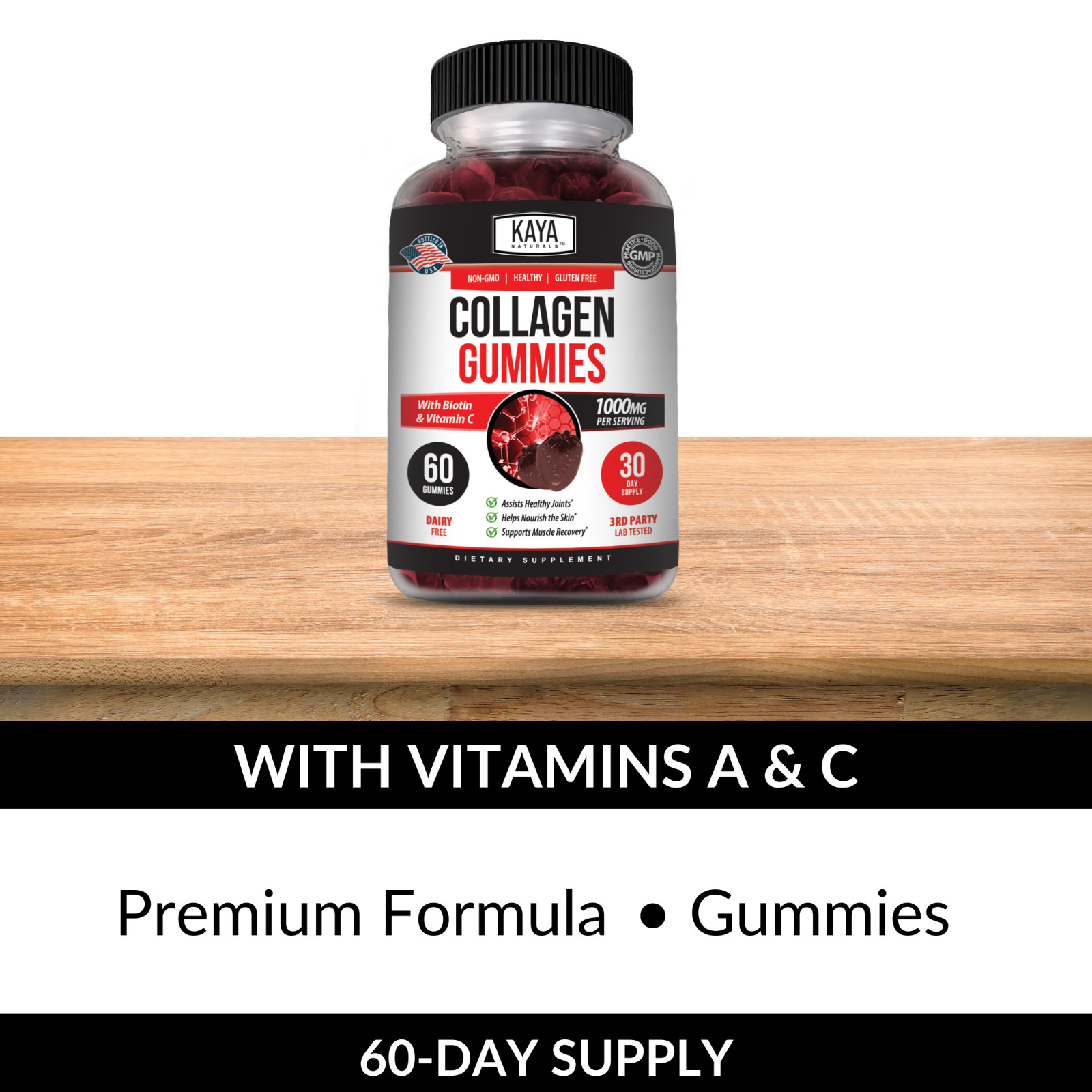 (2 Pack) Collagen Gummies for Hair Skin and Nail, Premium Collagen Supplement