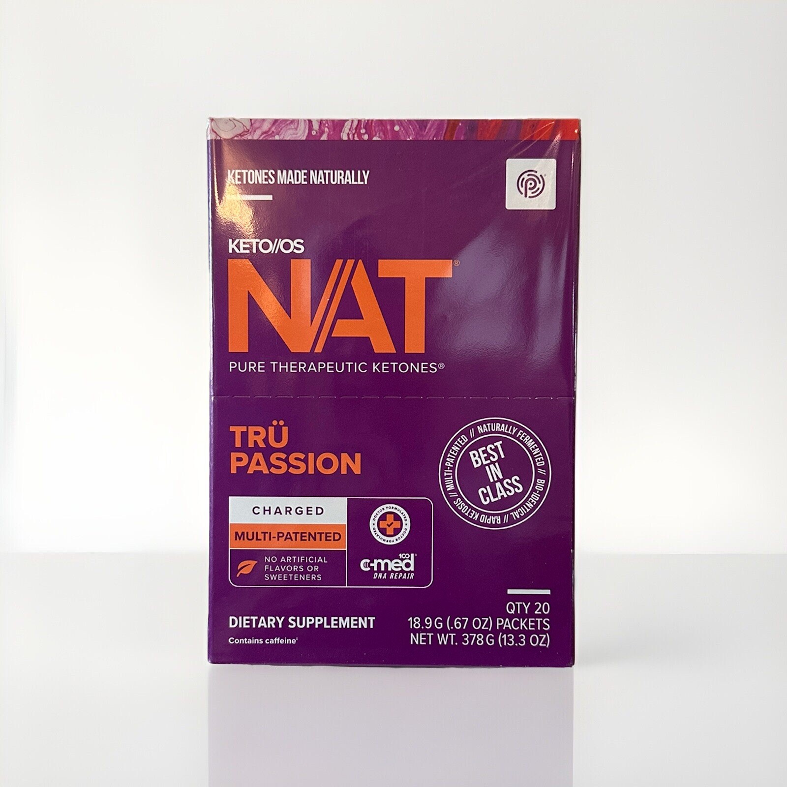 PRUVIT ketone drink Keto Nat TRU PASSION Charged 20 pack