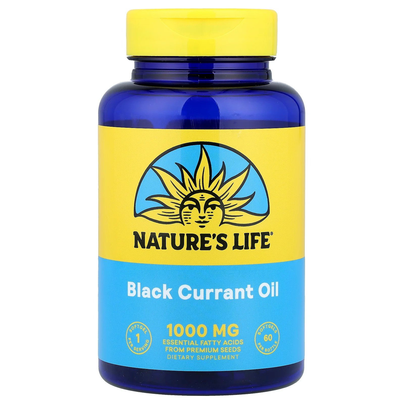 2 X Nature’s Life, Black Currant Oil, 1,000 mg, 60 Softgels