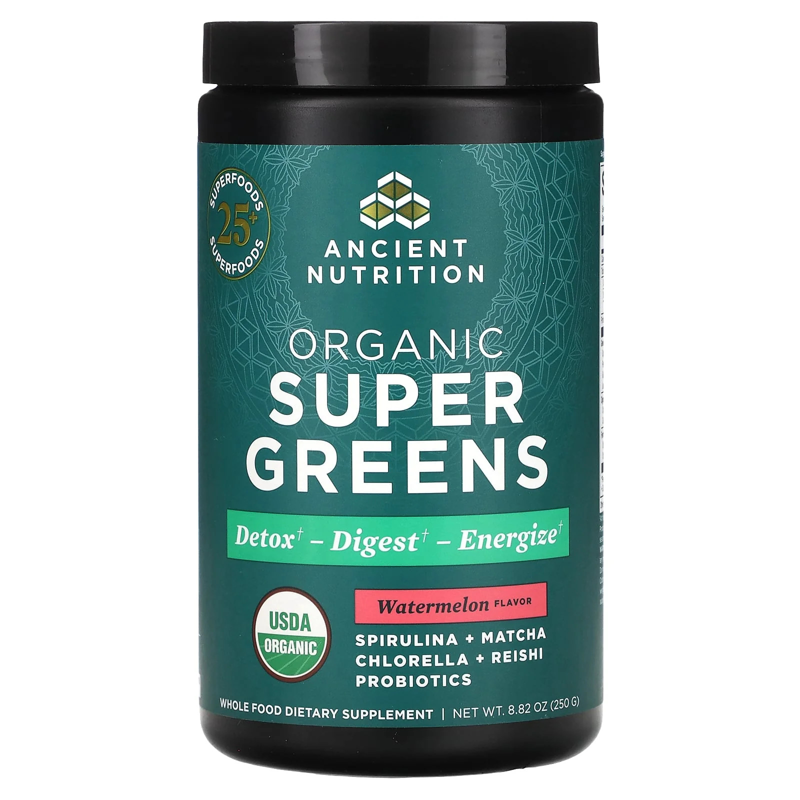 2 X Ancient Nutrition, Organic SuperGreens, Watermelon, 8.82 oz (250 g)